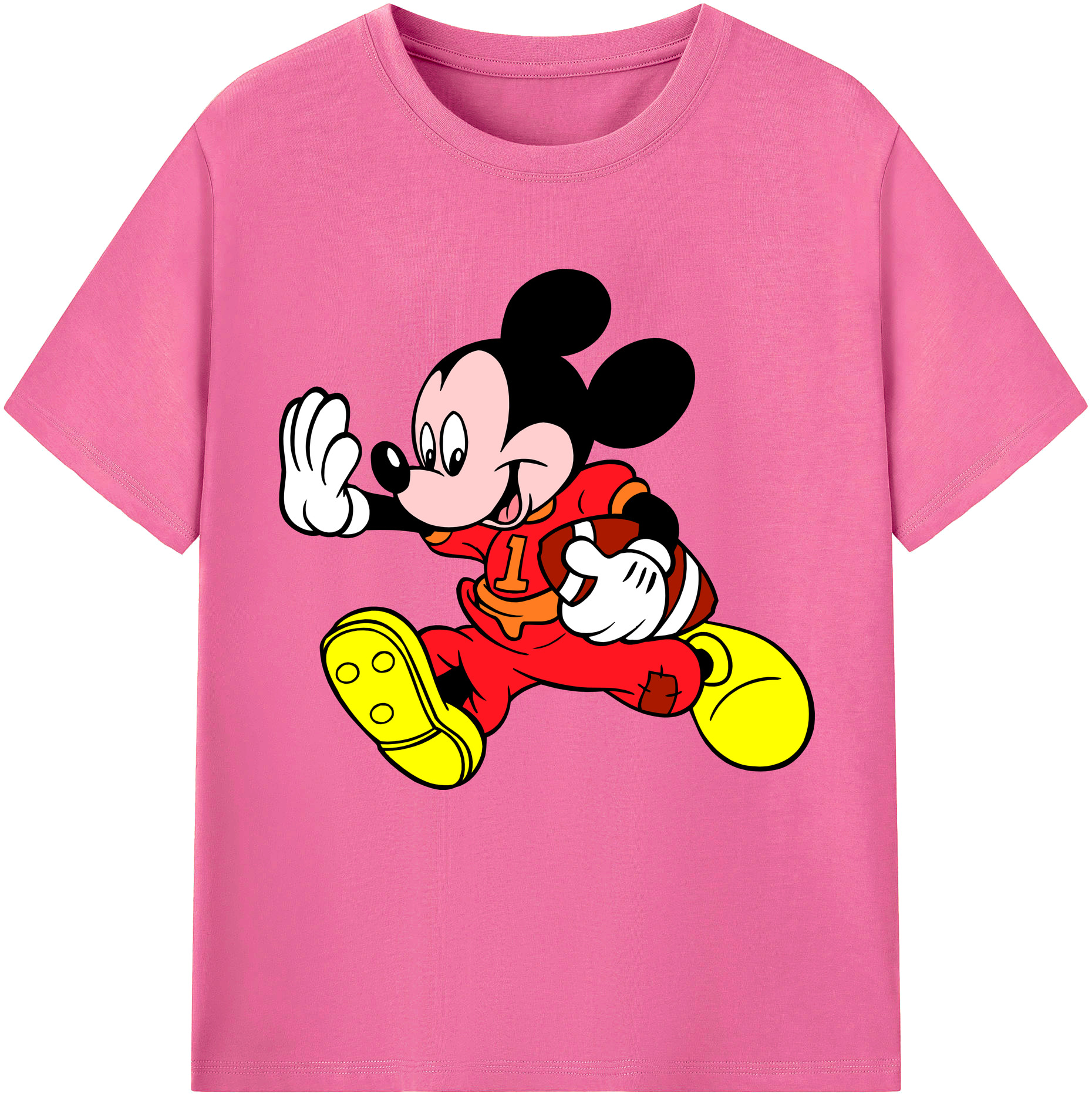 （画像用） ミッキーマウス Mickey Mouse レディースカジュアルプリントTシャツ（綿100％）